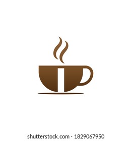 Coffee cup icon design letter I  logo concept