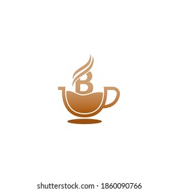 Coffee cup icon design letter B logo concept