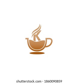 Coffee cup icon design letter  K logo concept