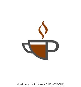 Coffee cup icon design letter P  logo concept template
