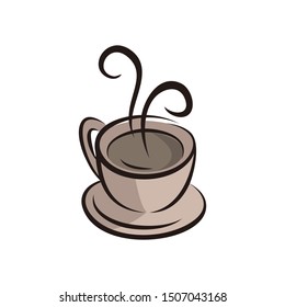 coffee in cup icon design, logo design.