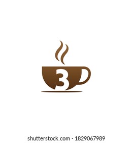 Coffee cup icon design number 3  logo concept