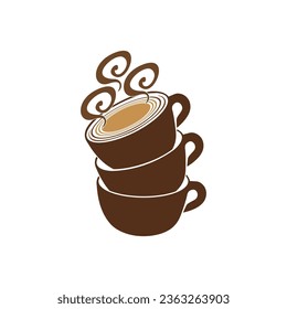 Coffee cup icon design. Template coffeeshop logo vector illustration