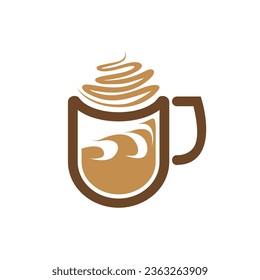 Coffee cup icon design. Template coffeeshop logo vector illustration