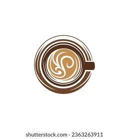 Coffee cup icon design. Template coffeeshop logo vector illustration