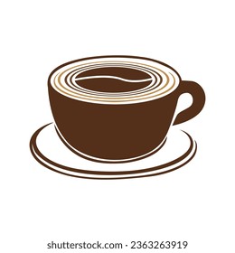Coffee cup icon design. Template coffeeshop logo vector illustration