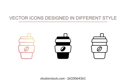 Coffee cup icon design with white background stock illustration