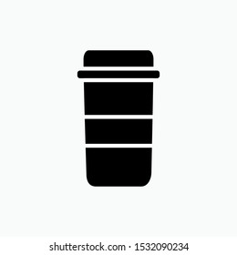 Coffee Cup Icon. Disposable Glass Symbol for Design, Presentation, Website or Apps Elements - Vector.  Logo Template.