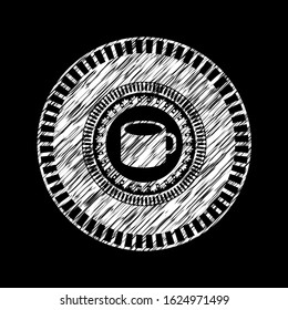 coffee cup icon drawn on a blackboard