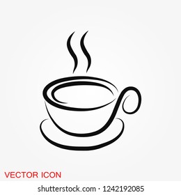 Coffee cup icon. Coffee drink vector symbol stock web illustration.