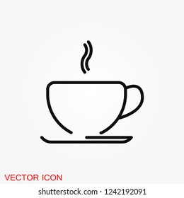 Coffee cup icon. Coffee drink vector symbol stock web illustration.
