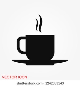 Coffee cup icon. Coffee drink vector symbol stock web illustration.