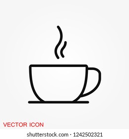 Coffee cup icon. Coffee drink vector symbol stock web illustration.