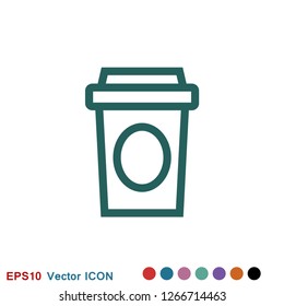 Coffee cup icon. Coffee drink vector symbol stock web illustration.