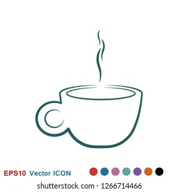 Coffee cup icon. Coffee drink vector symbol stock web illustration.