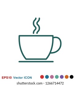 Coffee cup icon. Coffee drink vector symbol stock web illustration.