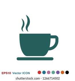 Coffee cup icon. Coffee drink vector symbol stock web illustration.