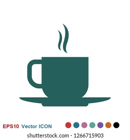 Coffee cup icon. Coffee drink vector symbol stock web illustration.