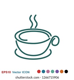 Coffee cup icon. Coffee drink vector symbol stock web illustration.