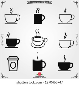 Coffee cup icon. Coffee drink vector symbol stock web illustration.