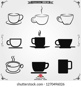 Coffee cup icon. Coffee drink vector symbol stock web illustration.