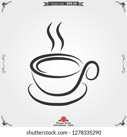 Coffee cup icon. Coffee drink vector symbol stock web illustration.