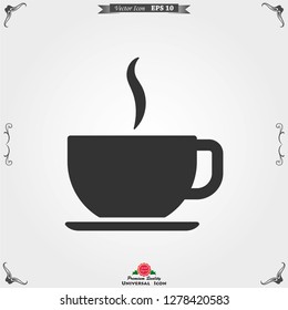 Coffee cup icon. Coffee drink vector symbol stock web illustration.