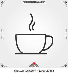 Coffee cup icon. Coffee drink vector symbol stock web illustration.