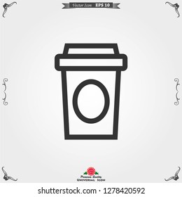 Coffee cup icon. Coffee drink vector symbol stock web illustration.