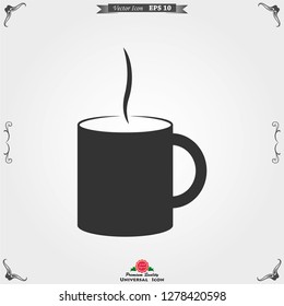 Coffee cup icon. Coffee drink vector symbol stock web illustration.