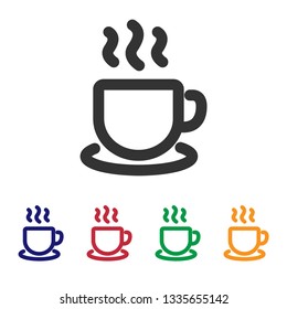 Coffee cup icon.Hot drink vector line pictogram.Tea cup illustration for graphic design, web and mobile platforms.
