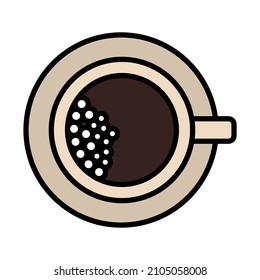 Coffee Cup Icon. Editable Bold Outline With Color Fill Design. Vector Illustration.