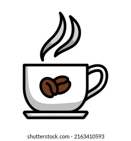 Coffee Cup Icon. Editable Bold Outline With Color Fill Design. Vector Illustration.