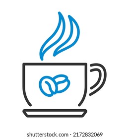 Coffee Cup Icon. Editable Bold Outline With Color Fill Design. Vector Illustration.