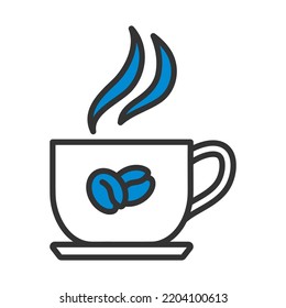 Coffee Cup Icon. Editable Bold Outline With Color Fill Design. Vector Illustration.