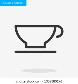 Coffee Cup Icon Editable Stroke. Pixel Perfect Vector