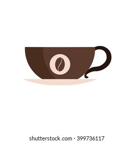 Coffee cup icon flat
