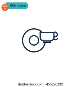 Coffee cup Icon Flat.