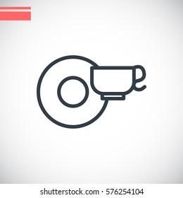 Coffee cup Icon Flat.