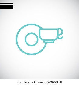 Coffee cup Icon Flat.