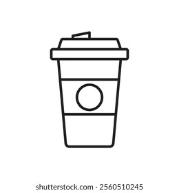 coffee cup icon Flat art in black and white isolated