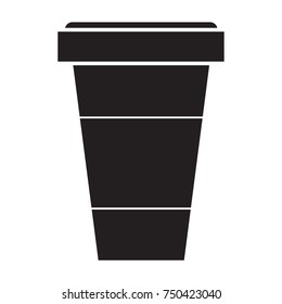 coffee cup icon flat black