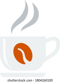 Coffee Cup Icon. Flat Color Design. Vector Illustration.