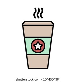 Coffee cup icon in flat design