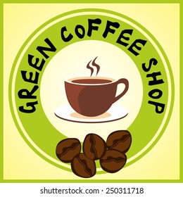 coffee cup icon flat design vector - Illustration