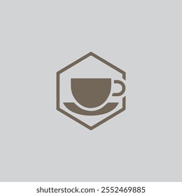 coffee cup icon. Flat design style with vector template design
