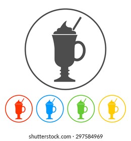 coffee cup icon. Flat design style eps 10
