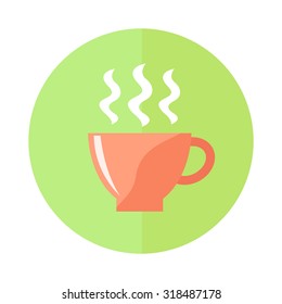 Coffee Cup Icon, Flat Design, Vector Illustration