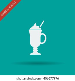 coffee cup icon. Flat design style eps 10