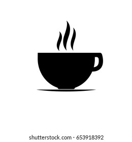 Coffee cup icon, flat design template, vector